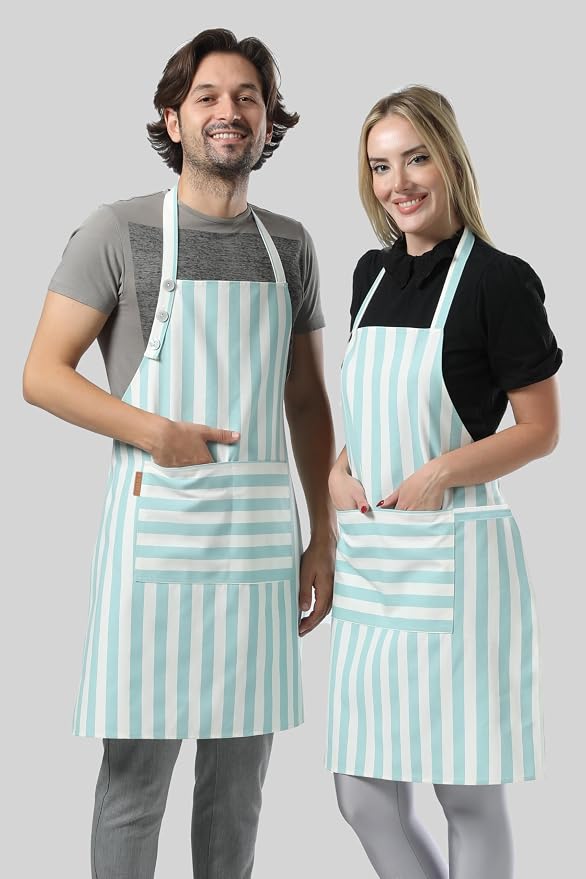 TOSHEX Kitchen Apron Waterdrop Resistant Cotton Apron - Image 7