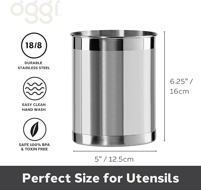 Oggi Stainless Steel Utensil Holder - Image 4