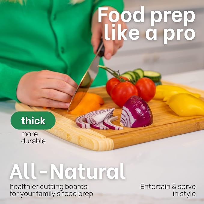 GREENER CHEF 12 Inch Small Bamboo Cutting Board - Image 4