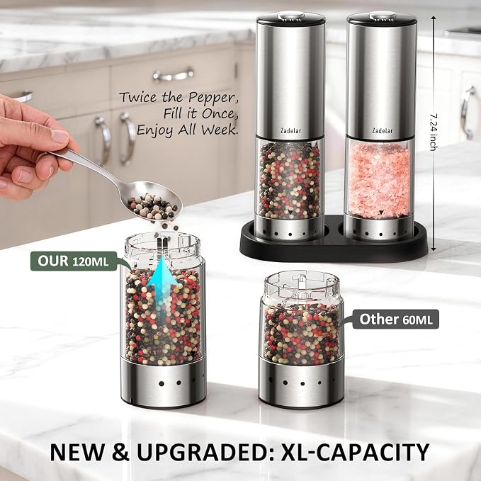 Rechargeable Electric salt and pepper grinder set - Image 5