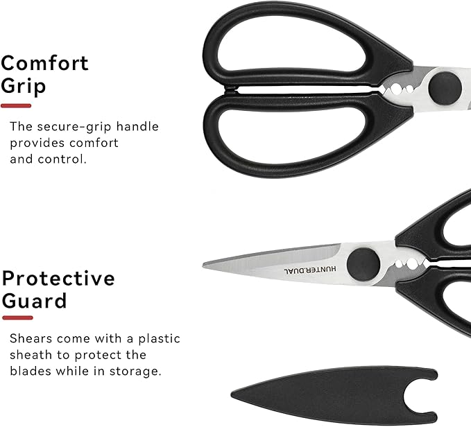 Kitchen Scissors for Food, HUNTER.DUAL Heavy Duty Come Apart Poultry Shears for - Image 6