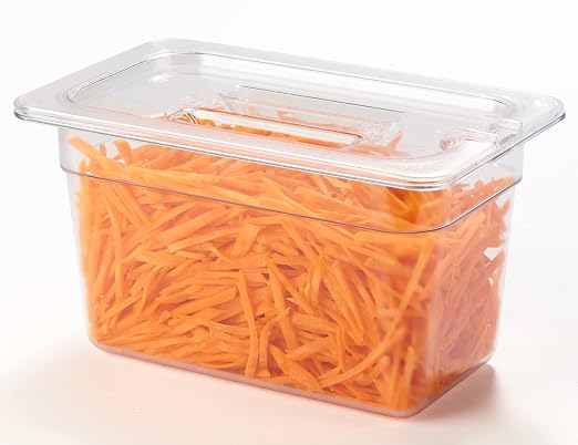 CURTA 6 Pack NSF Notched Food Pan Cover, 1/4 Size Clear Polycarbonate Lid - Image 3