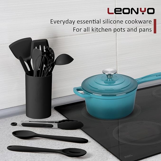 2 Quart Saucepan with Lid, Leonyo Enameled Cast Iron Sauce Pan, Cast Iron Pot - Image 8