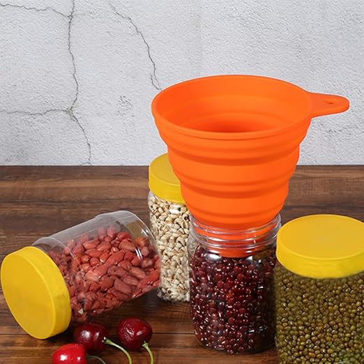 KongNai 4 Sizes Kitchen Funnel Set, Food Grade Silicone Collapsible Funnel - Image 4