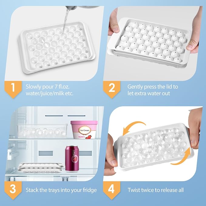 WIBIMEN Ice Cube Tray with Lid and Bin - Image 3