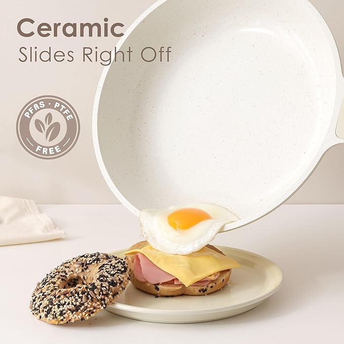 SENSARTE Ceramic Frying Pan Nonstick 9.5-Inch, Healthy Non Toxic Skillet - Image 2