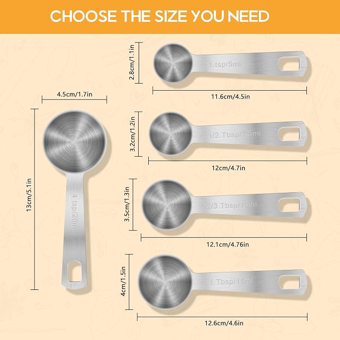 1 1/2 Teaspoon Stainless Steel Single Measuring Spoon - Image 5