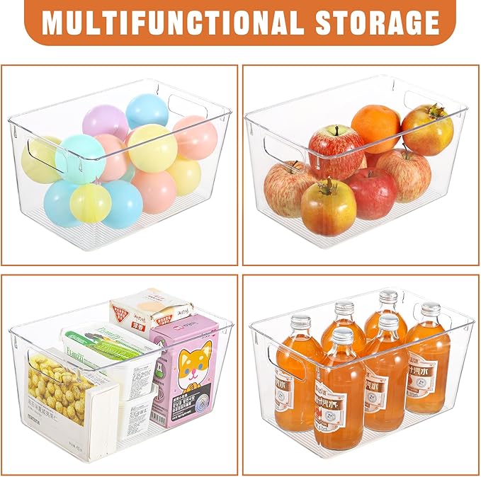 Freebat 6 Pack Large Clear Plastic Storage Bins, Plastic Containers - Image 3