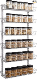 SWOMMOLY Adjustable Wall Mount Spice Rack, 6-Tier Dual-use Organizer by SWOMMOLY