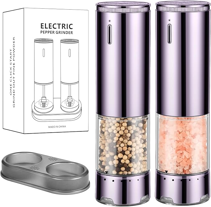 Rechargeable Salt & Pepper Grinder Set by JASUNMI