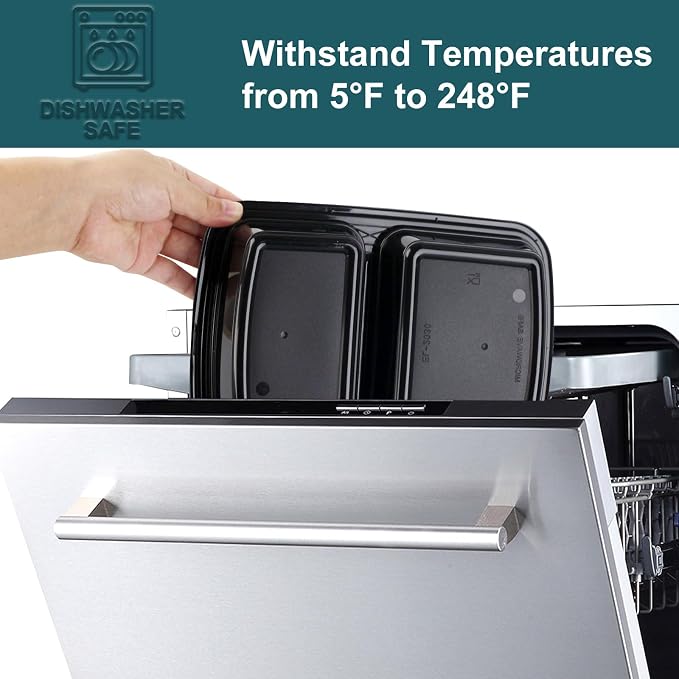 WGCC Meal Prep Containers 2 Compartment- 50Pack 30OZ Food Prep Containers - Image 5