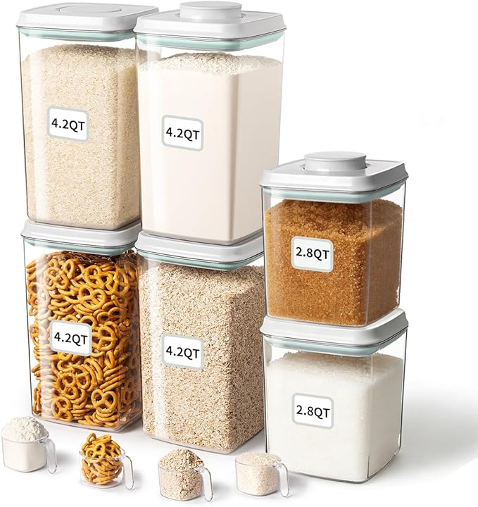 Ankou Food Storage Container Sets, 2.8 Qt *2+ 4.2 Qt *4 Airtight Canisters by ANKOU