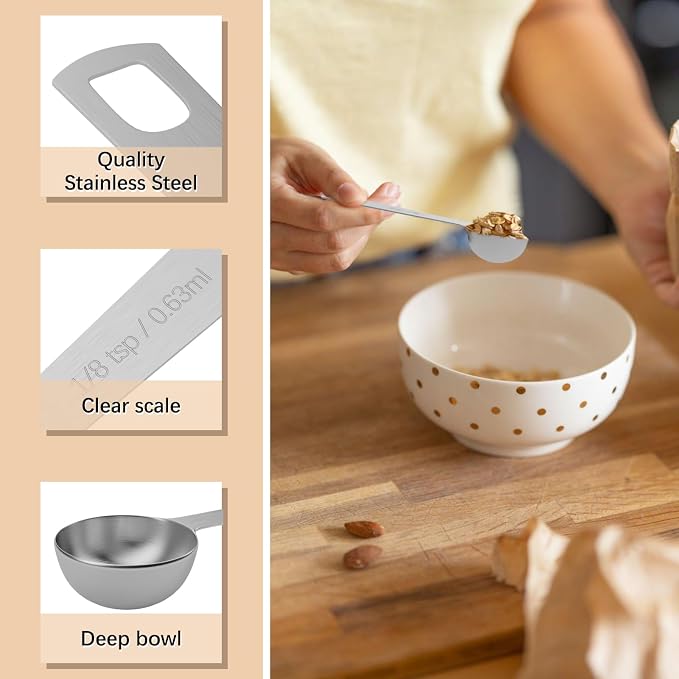 1PCS 1/8tsp Single Measuring Spoon, Stainless Steel Individual Teaspoons Only - Image 3