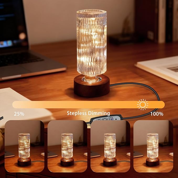 Dimmable Crystal Night Light, Small Bedside Lamp, Nightlight - Image 4