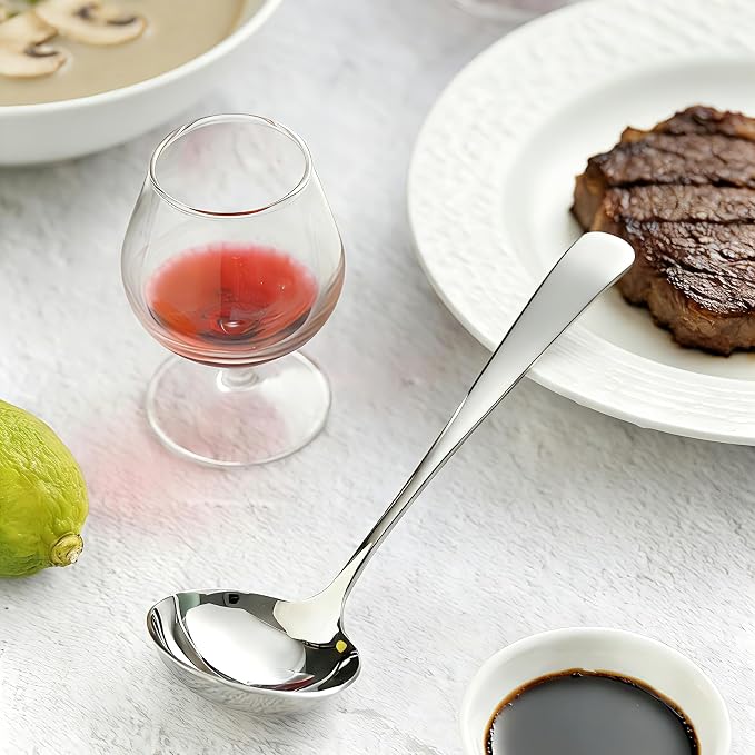 Small Ladle for Serving, 7.8 Inch 18/10 Stainless Steel Mini Gravy Ladle for - Image 9