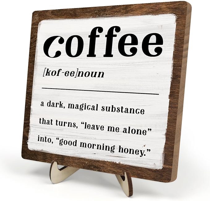 Coffee Bar Sign Plaque for Coffee Bar Station, Vintage Wooden Java Sign Decor by DMADNF