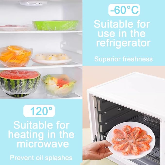 500pcs Plastic Bowl Covers Elastic Reusable Food Covers Outdoor Thickend - Image 7