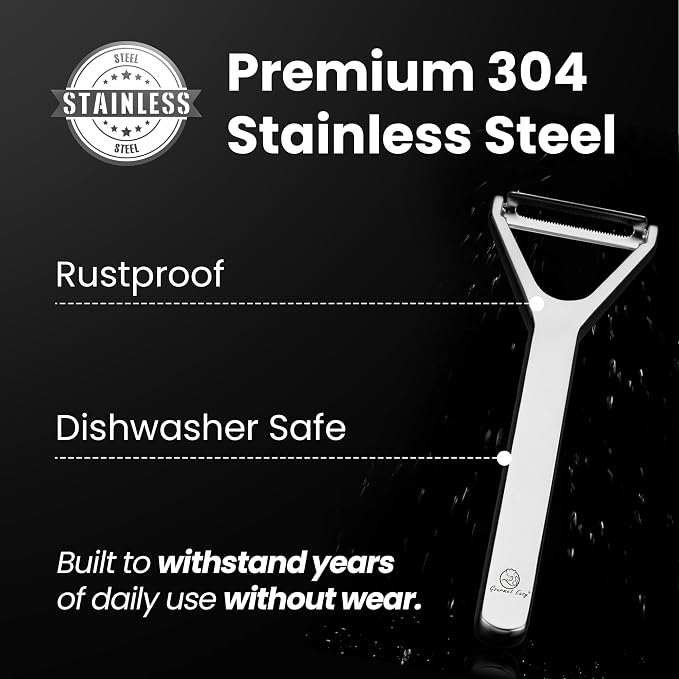 Vegetable Peeler, Ultra-Sharp Ergonomic Stainless Steel Potato Peeler, - Image 6