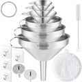 Toncoo 6 Pack Stainless Steel Funnels by Toncoo