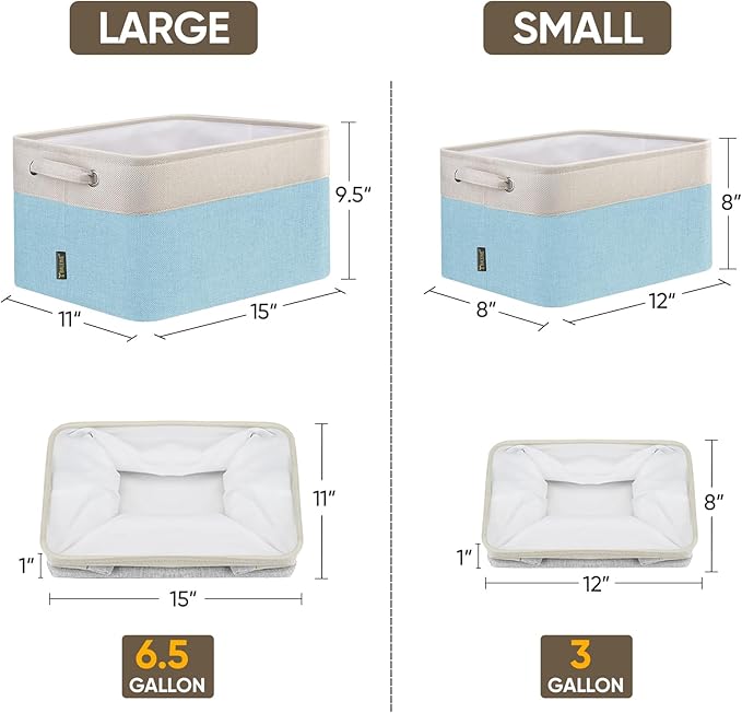 BALEINE 3 Pack Fabric Closet Storage Bins - Image 2