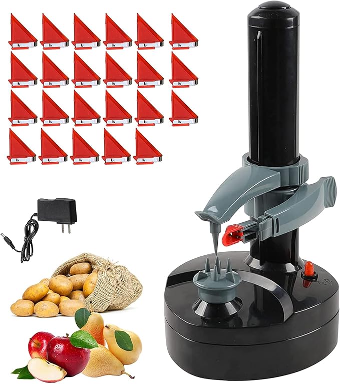 Electric Potato Peeler with 23 Replacement Blades Rotato Express Stainless by Nopainsnogains