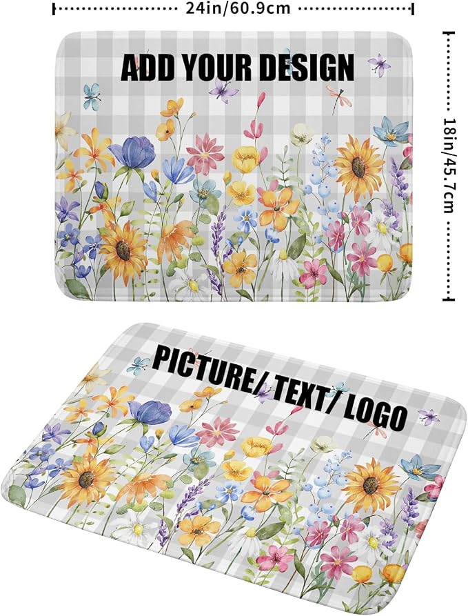 Giwawa 18"x24" Customized Dish Drying Mat Custom Image Dish Drainer Mats - Image 2