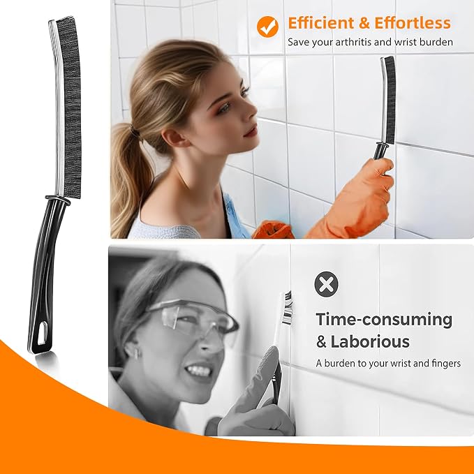 10Pcs Hard-bristled Crevice Cleaning Brush, Bathroom Cleaner Tools - Image 4