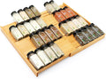 Bamboo Spice Drawer Organizer, Expandable 4 Tier Spice Rack by Thalomely