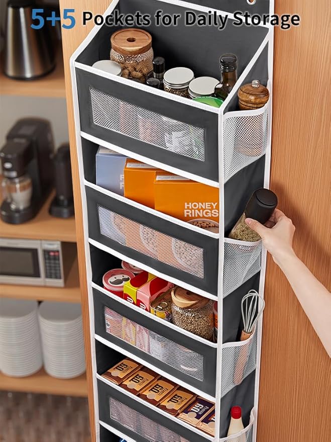 JARLINK Over the Door Organizer Storage, 5 Shelf Hanging Organizer - Image 5