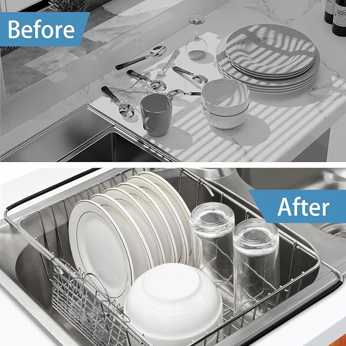 304 Stainless Steel Drying Rack, Expandable, Adjustable Inside The Sink - Image 5