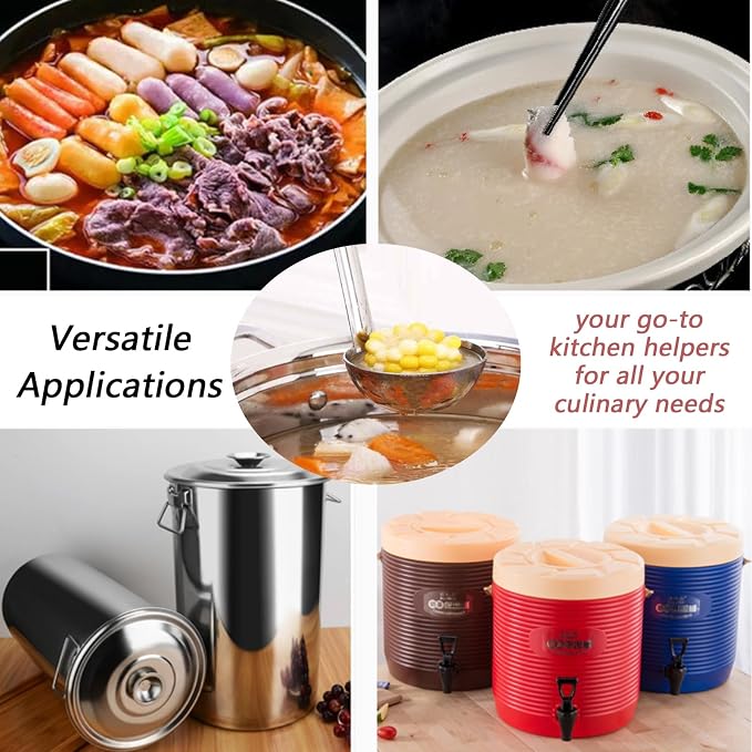 3 Pcs 3 oz Stainless Steel Soup Ladle Set, Long Handle Serving Spoons - Image 6