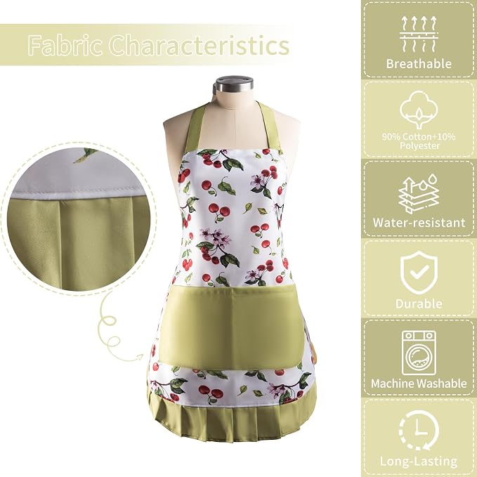 Vintage Floral Apron for Women - Image 8
