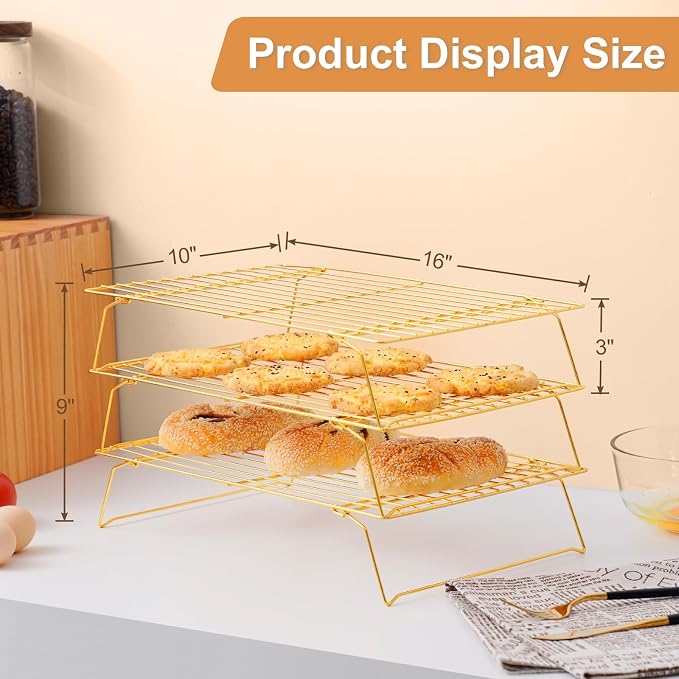 Cooling Rack for Baking 3 Tiers, Stainless Steel Baking Cooking Cooling Racks - Image 2