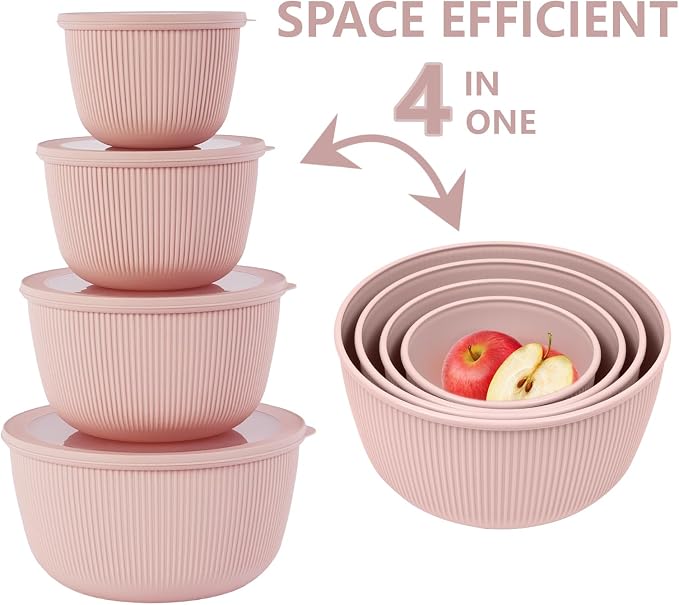 BoxedHome Mixing Bowls with Lids Set, 4 Packs BPA-Free Plastic Prep Bowls - Image 11