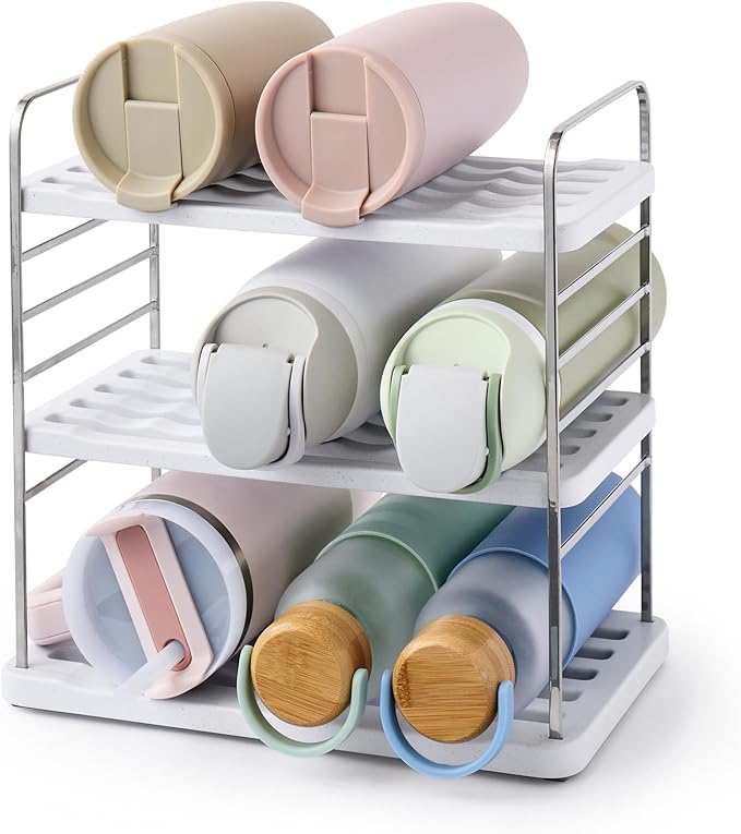 YouCopia UpSpace Water Bottle and Travel Mug Cabinet Organizer, Adjustable by YouCopia