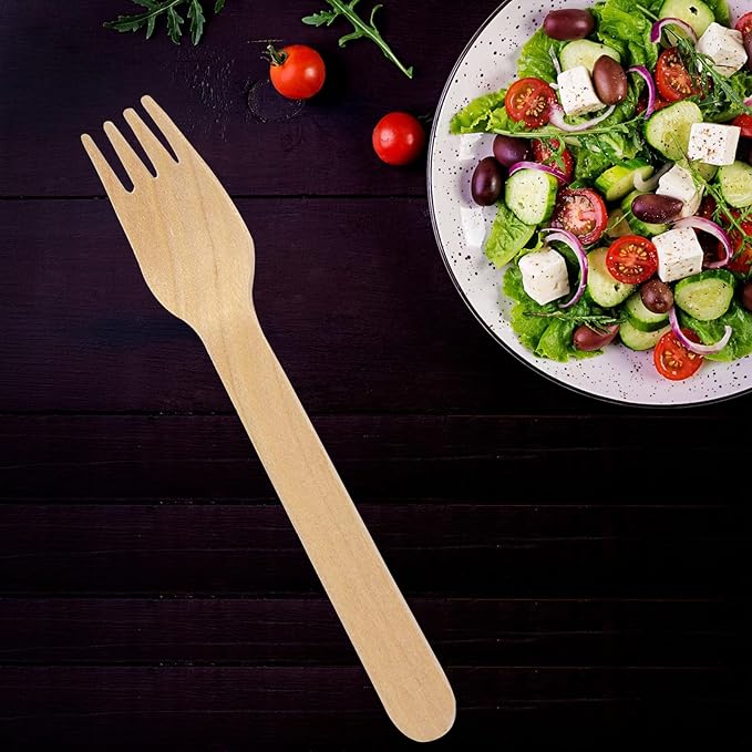 Perfect Stix Green Fork 158-250ct Disposable Wooden Forks, Plain Forks - Image 4