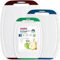Neoflam Microban Antimicrobial Plastic Cutting Board 3 Sets, BPA Free, Non-Slip by Neoflam