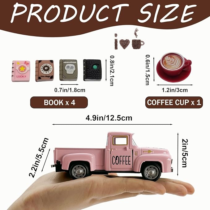 Coffee Bar Decor Vintage Mini Metal Pickup Truck Decor - Image 3