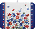 4th of July Dish Drying Mats for Kitchen Counter Summer Flowers Patriotic by Kawani