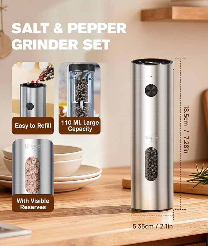 Electric Salt and Pepper Grinder Set - Image 2