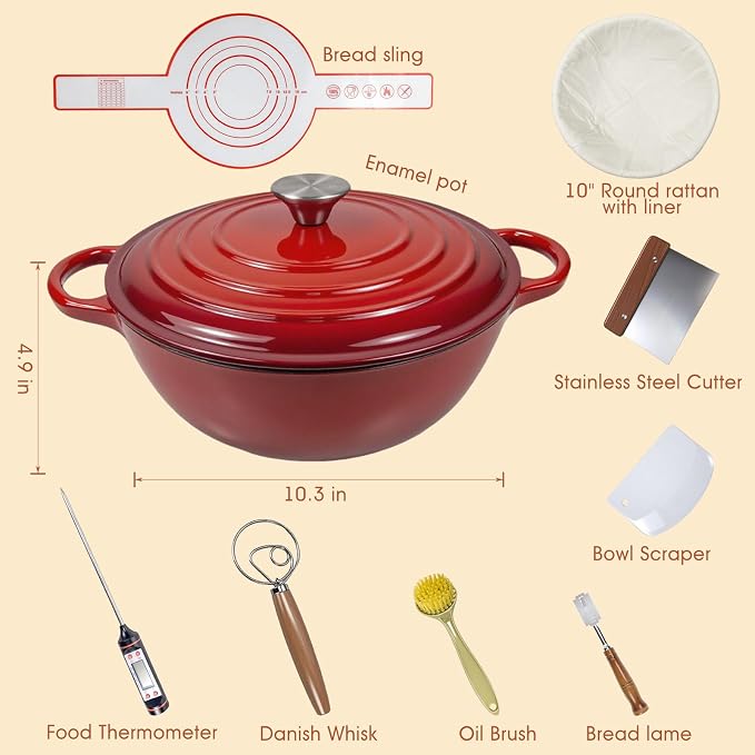 5QT Enameled Cast Iron Dutch Oven - Image 2