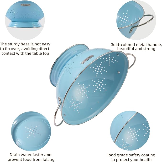 Metal Colander 2 Pack, Strainer Bowel - Image 5