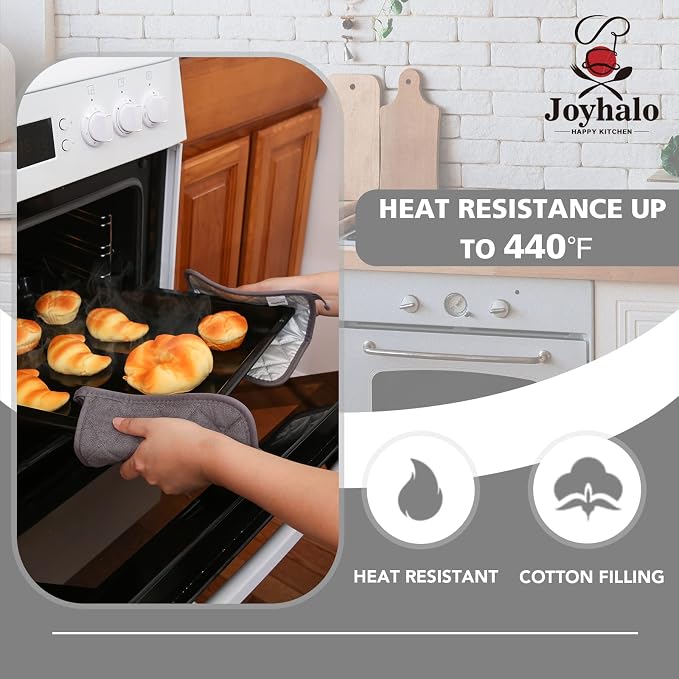 Joyhalo 6 Pack Pot Holders for Kitchen, Cotton Oven Holder - Image 3
