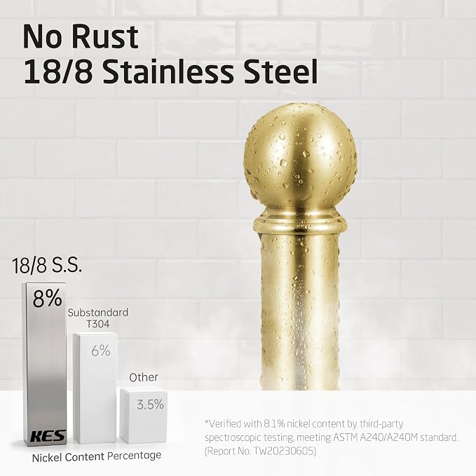 KES Brushed Gold Marble Paper Towel Holder Countertop - Image 5