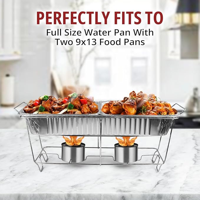 COMFICOVE 12 Pack Chafing Wire Rack Buffet Stand Chrome Frame - Image 5