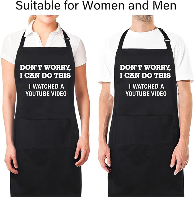 Xornis 100% Cotton Funny Apron for Men Women Adjustable Bib Aprons - Image 5