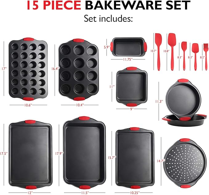 Baking Pan Set, 39 Piece Premium Baking Set, Nonstick Bakeware Sets BPA Free - Image 2