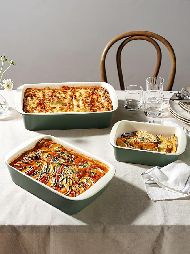 LE TAUCI Deep Casserole Dishes for Oven, 13.7”x9.6” Ceramic Baking Dish Set - Image 4