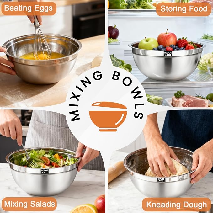 BEWOS Mixing Bowls with Lids Set - Image 7