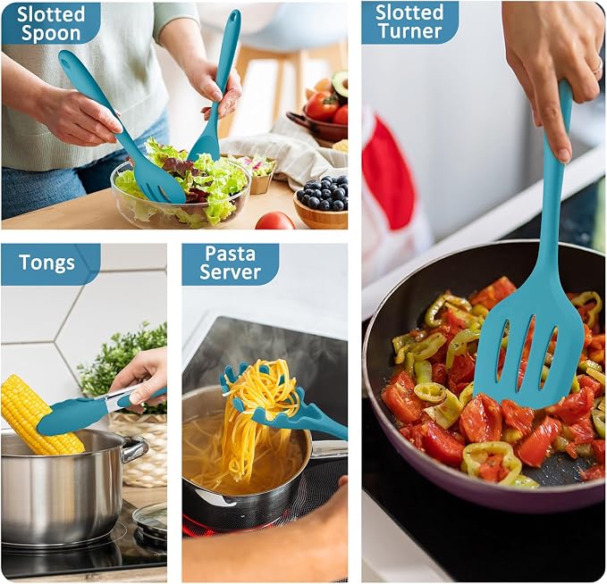 Silicone Cooking Utensils Set of 10, Kitchen Utensils Set - Image 7